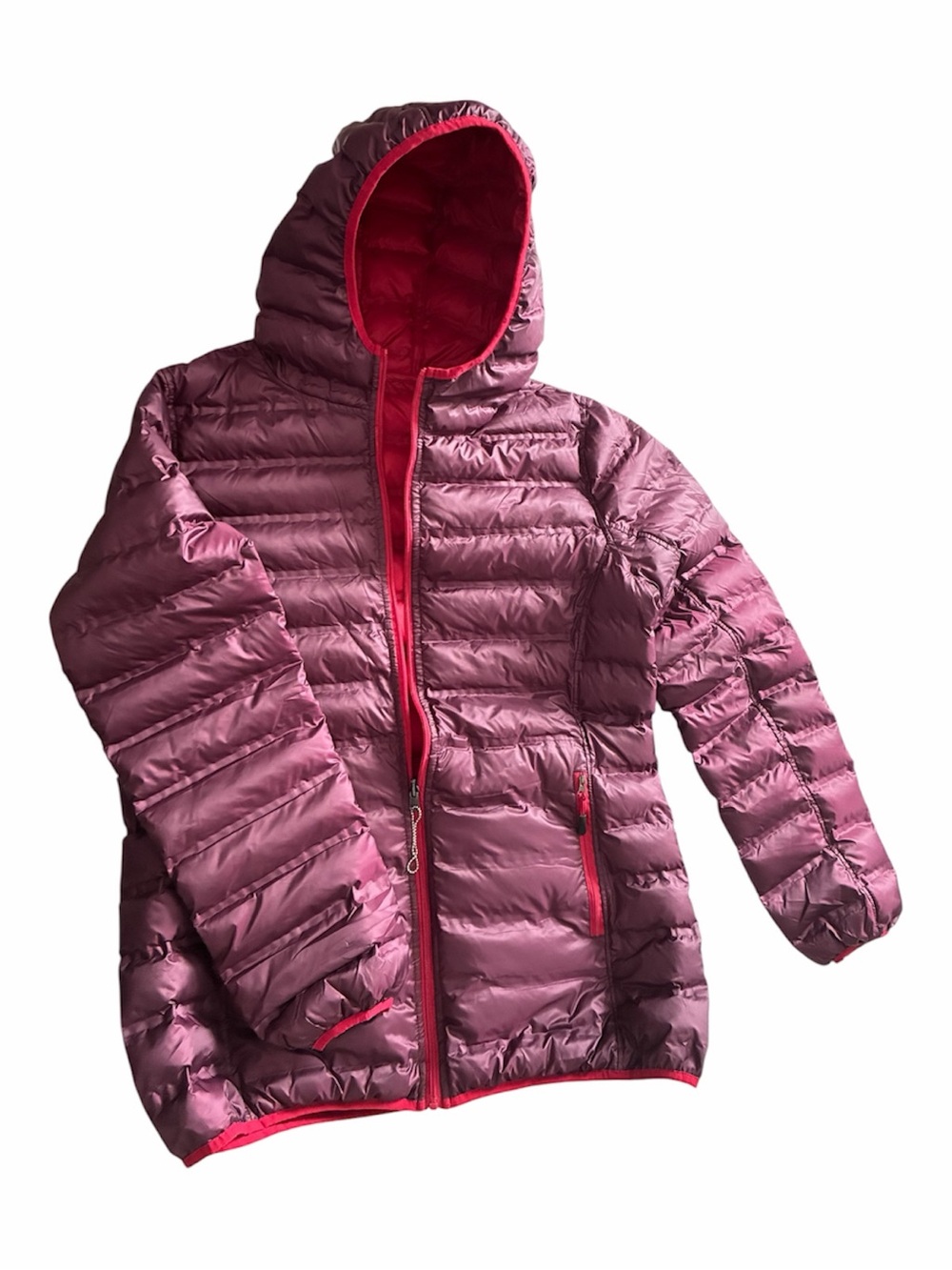 Point Zero Women's Pink Hooded Lightweight Puffer Jacket